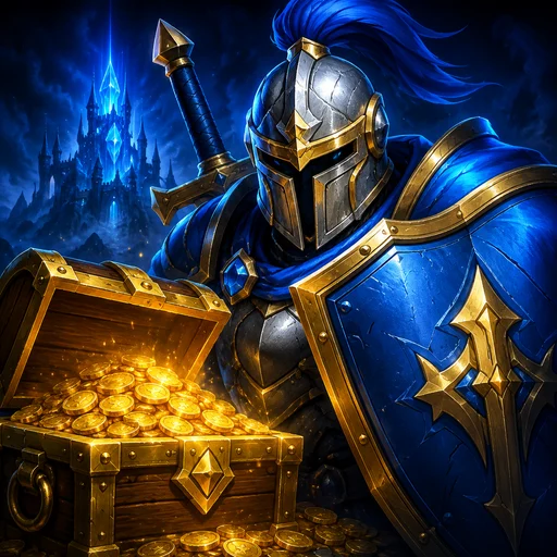 보물상자를 호위하는 푸른 방패의 기사, HoardGuard 게임 아이콘